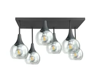Lampy sufitowe - Żyrandol natynkowy SOMA 6xE27/60W/230V czarny/przezroczysty - miniaturka - grafika 1