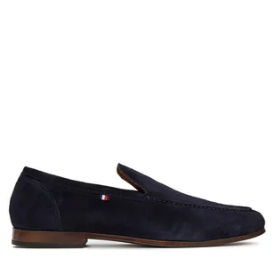 Półbuty Tommy Hilfiger Hilfiger Flexible Suede Loafer FM0FM05496 Granatowy - Półbuty męskie - miniaturka - grafika 1