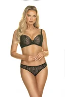 Biustonosze - Biustonosz EMMA push-up - czarny na beżowej miseczce - miniaturka - grafika 1