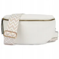 Nerki - Saszetka TOREBKA Damska przez ramię DUŻA pojemna z paskiem ekoskóra BIAŁA - miniaturka - grafika 1