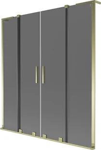 Mexen Velar L Duo parawan nawannowy 2-skrzydłowy rozsuwany 140 x 150 cm, grafit, złoty - 896-140-003-42-50 - Parawany nawannowe - miniaturka - grafika 1