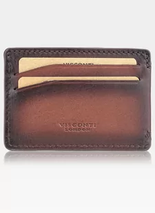 Etui Cardholder Męskie Skórzane Visconti Na Karty Slim Jasny Burgund - Portfele - miniaturka - grafika 1