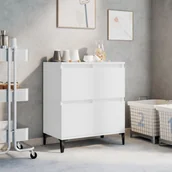 Szafki nocne - vidaXL Komoda, biała, 60x35x70 cm, materiał drewnopochodny - miniaturka - grafika 1