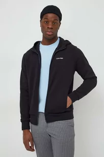 Calvin Klein bluza męska kolor czarny z kapturem gładka - Bluzy męskie - miniaturka - grafika 1