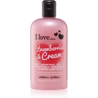 Kosmetyki do kąpieli - I love Strawberries & Cream krem pod prysznic i do kąpieli 500 ml - miniaturka - grafika 1