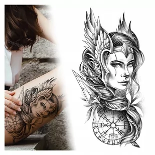 Tatuaż tymczasowy wodny KOBIETA / RYCERZ ZODIAKU - Prace ręczne dla dzieci - miniaturka - grafika 1