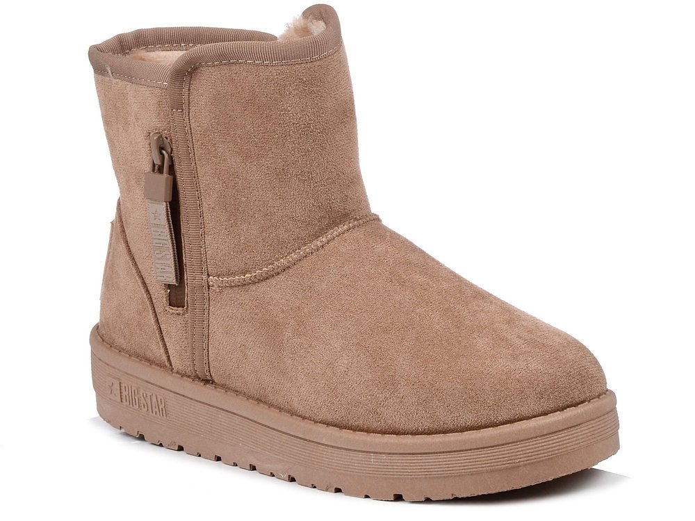 Botki damskie zimowe Big Star OO274A165 śniegowce ocieplane beżowe-41