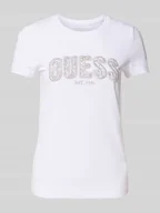 Koszulki i topy damskie - T-shirt z wyhaftowanym logo - miniaturka - grafika 1