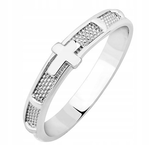 Obrączka różaniec srebro 925 RODOWANE RÓŻANIEC NA PALEC rozmiar 23