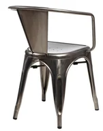 Fotele i krzesła biurowe - D2.Design Krzesło Paris Arms w kolorze metalu insp irowane Tolix 41333 - miniaturka - grafika 1