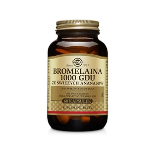 Solgar Bromelaina 1000 GDU ze świeżych ananasów x 60 kaps - Układ pokarmowy - miniaturka - grafika 1