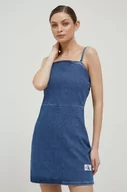 Sukienki - Calvin Klein Jeans sukienka jeansowa kolor niebieski mini prosta - miniaturka - grafika 1
