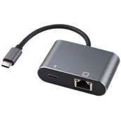 Adaptery i przejściówki - Microconnect USB3.1CETHPDBA zmieniacz płci / kabli USB C RJ-45 Czarny - miniaturka - grafika 1