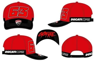 63 Czapka Bagnaia Ducati Dual Line, Męskie, Jeden rozmiar, Czerwony - Czapki męskie - miniaturka - grafika 1