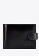 Paski - Męski portfel ze skóry naturalnej z zapięciem na pasek z napą czarny - miniaturka - grafika 1