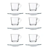 Filiżanki - Serwis kawowy z przezroczystego szkła, 190 ml - miniaturka - grafika 1