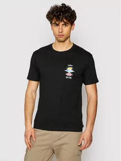 Koszulki męskie - Rip Curl T-Shirt Search Essential CTESV9 Czarny Standard Fit - grafika 1
