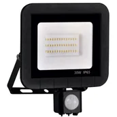 Lampy ogrodowe - Polux Naświetlacz LED z czujnikiem ruchu 30W zimna barwa światła 304971 IP65 - miniaturka - grafika 1