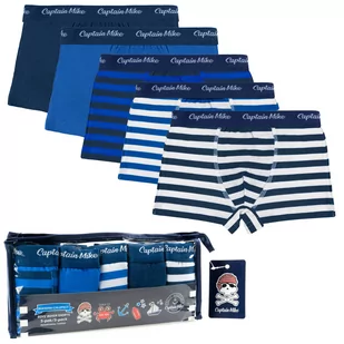 Bokserki dziecięce Captain Mike, 5 pack mix kolor paski, rozmiar 134/140 - Majtki dla dzieci - miniaturka - grafika 1