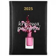 Kalendarze - KALENDARZ 2025 Rok Planer Książkowy CZARNY Terminarz Królowa Paznokci Wzory - miniaturka - grafika 1