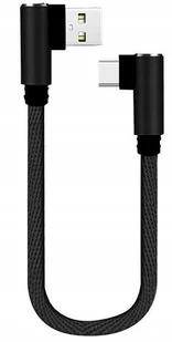 KABEL USB-C 3A QC 10W przewód MIĘKKI KĄTOWY 25 CM 480Mbps SZYBKI PRZESYŁ - Kable USB - miniaturka - grafika 1
