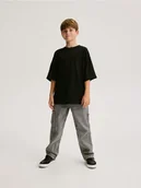 Spodnie i spodenki dla chłopców - Reserved - Jeansy straight fit - szary - miniaturka - grafika 1