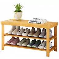 Szafki na buty - Bambusowa szafka na buty z 2 półkami i siedziskiem Spario - miniaturka - grafika 1