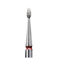 Frezarki do paznokci - Staleks Frez Diamentowy Zaokrąglona Oliwka Czerwona 1,6/3,4mm 1szt - miniaturka - grafika 1