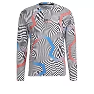 Bluzy męskie - adidas Męska bluza TX Trail LS GFX, biała/czarna, S - miniaturka - grafika 1