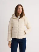 Kurtki damskie - Reserved - Pikowana kurtka z kapturem - kremowy - miniaturka - grafika 1
