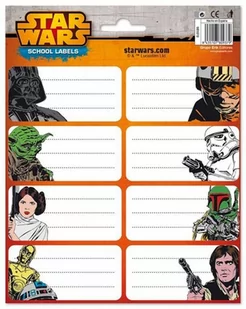 Star Wars - naklejki na zeszyt 4x8 cm - Szkolne artykuły papiernicze - miniaturka - grafika 1