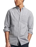 Bluzy męskie - Superdry Studios Seersucker L/S Shirt Bluza męska, Navy Optic, M - miniaturka - grafika 1