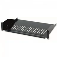 Akcesoria do szaf serwerowych - Intellinet 919562 Półka 2U 400mm Rack 19" 2 punkty mocowania perforowana czarna | 919562 - miniaturka - grafika 1