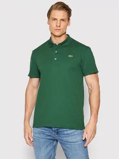 Koszulki męskie - Lacoste Polo YH4801 Zielony Slim Fit - grafika 1
