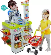 Zabawy w naśladowanie dorosłych - Lean Toys Ogromny supermarket sklep + koszyk na zakupy - miniaturka - grafika 1