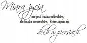 Naklejki na ścianę - Napis na ścianę naklejka cytat Miarą życia - 152, 200x100 cm - miniaturka - grafika 1