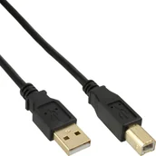 Kable USB - Kabel USB InLine 100pcs. Bulk-Pack InLine® USB 2.0 Cable Type A male to B male black gold plated 1m - miniaturka - grafika 1