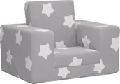 Łóżka dla dzieci i młodzieży - vidaXL vidaXL Kanapa dla dziecka, rozkładana, szara w gwiazdki, miękki plusz - miniaturka - grafika 1