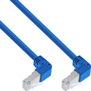 InLine InLine® Patch cable two side down angled, S/FTP PiMf, Cat.6, 250MHz, PVC, copper, blue, 3.43m - Patchcordy - miniaturka - grafika 1