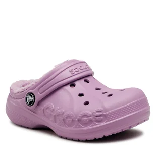 Klapki Crocs Baya Lined Clog K 207500-5Q5 Fioletowy - Buty dla dziewczynek - miniaturka - grafika 1
