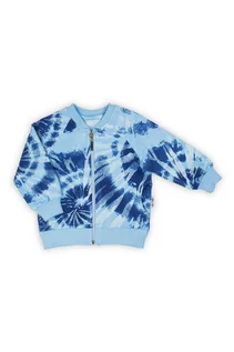 Bluzy i sweterki niemowlęce - Bawełniana bluza niemowlęca we wzory niebieska - grafika 1
