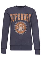 Bluzy damskie - Superdry Vintage Franchise Crew Bluza damska, Montauk Navy Marl, 32 - miniaturka - grafika 1