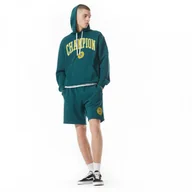 Koszulki sportowe męskie - Męska bluza dresowa nierozpinana z kapturem Champion Legacy Hooded Sweatshirt - zielona - CHAMPION - miniaturka - grafika 1