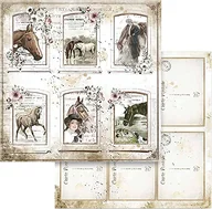 Akcesoria i części do ekspresów do kawy - Stamperia SBB802 dwustronny papier smarowy Romantic Horses Cards, wielokolorowy, 30,5 x 30,5 cm, 10 sztuk - miniaturka - grafika 1
