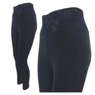 Legginsy - Legginsy Modelujące Push Up Efekt Skóry Rekina z Koronkowym Pasem S/M 36 - miniaturka - grafika 1