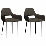Krzesła - vidaXL Krzesła stołowe, 2 szt., taupe, tapicerowane tkaniną - miniaturka - grafika 1