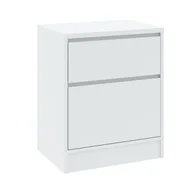 Meble do sypialni - Szafka Nocna Basit 2S Biała z Listwą Dwustronną - miniaturka - grafika 1