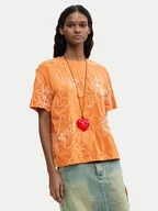 Koszulki i topy damskie - Desigual T-Shirt Genova 26SWTK48 Pomarańczowy Regular Fit - miniaturka - grafika 1