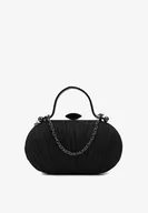 Torebki damskie - Czarna Brokatowa Torebka Kopertówka z Rączką Mekavia - miniaturka - grafika 1
