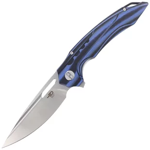 Nóż składany Bestech Ornetta Carbon Fiber / Blue G10, Stonewash / Satin N690 by Kombou (BL02A) - Noże - miniaturka - grafika 1